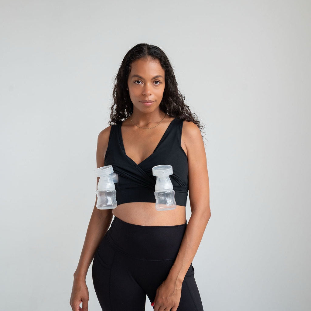 evenflo pumping bra LOVE AND FIT Everyday Luxe 3.0 Nursing & Hands-Free Pumping Bra Caramel XS