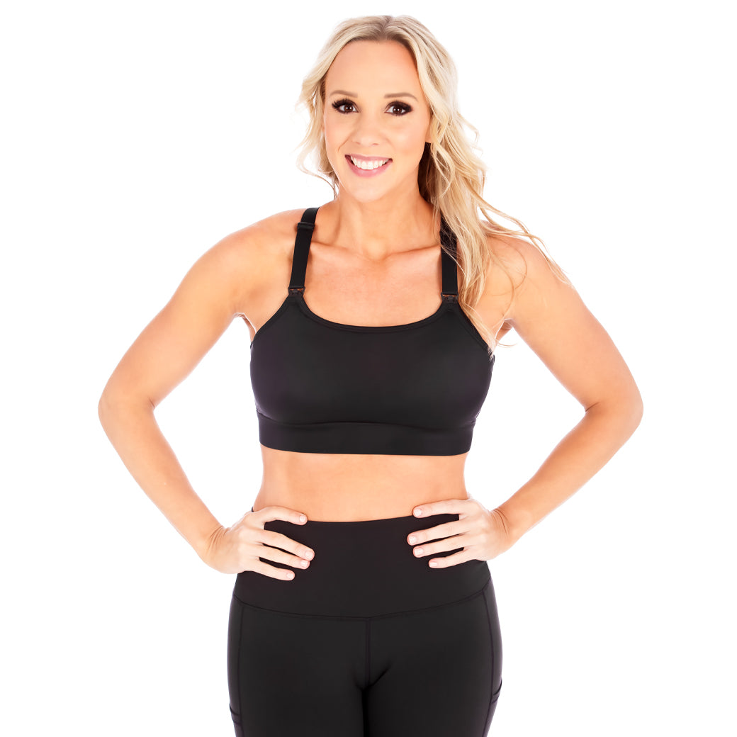 Strappy Back 2.0 Nursing Sports Bra - Black by Love and Fit™