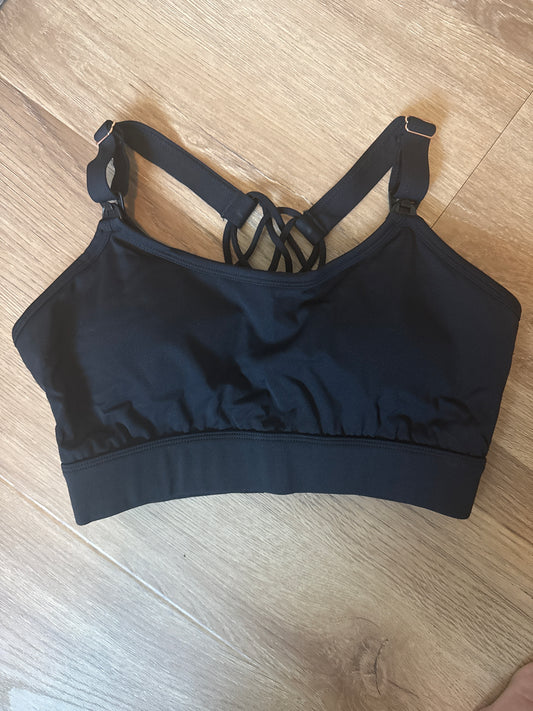 #15 - Sample Sale - Strappy Back Nursing Bra Bra (Condition GOOD) - Black - FINAL SALE