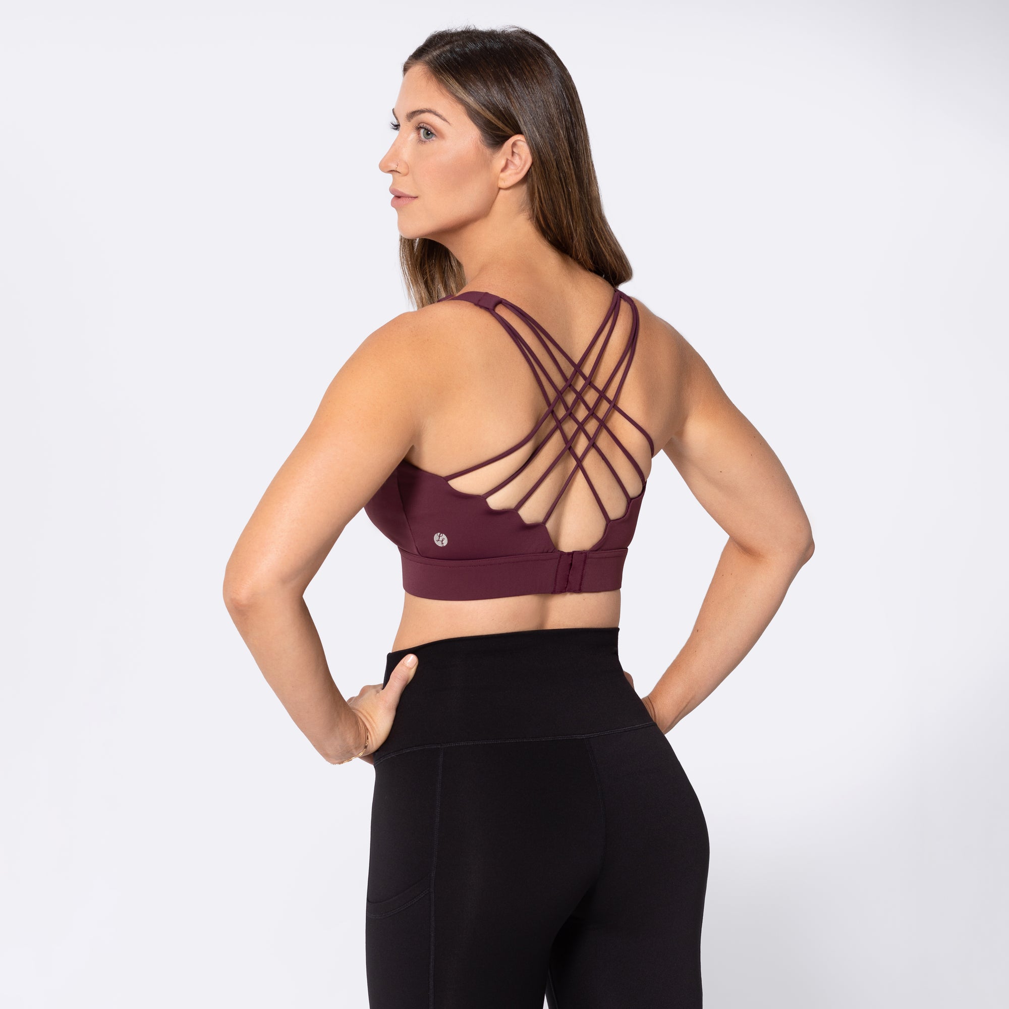 Incline Strappy Sports Bra - Deep Crimson (Final Sale) – Love and Fit