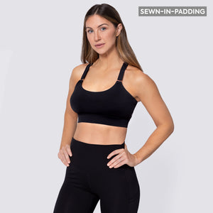 Incline Strappy Sports Bra - Black (Final Sale)