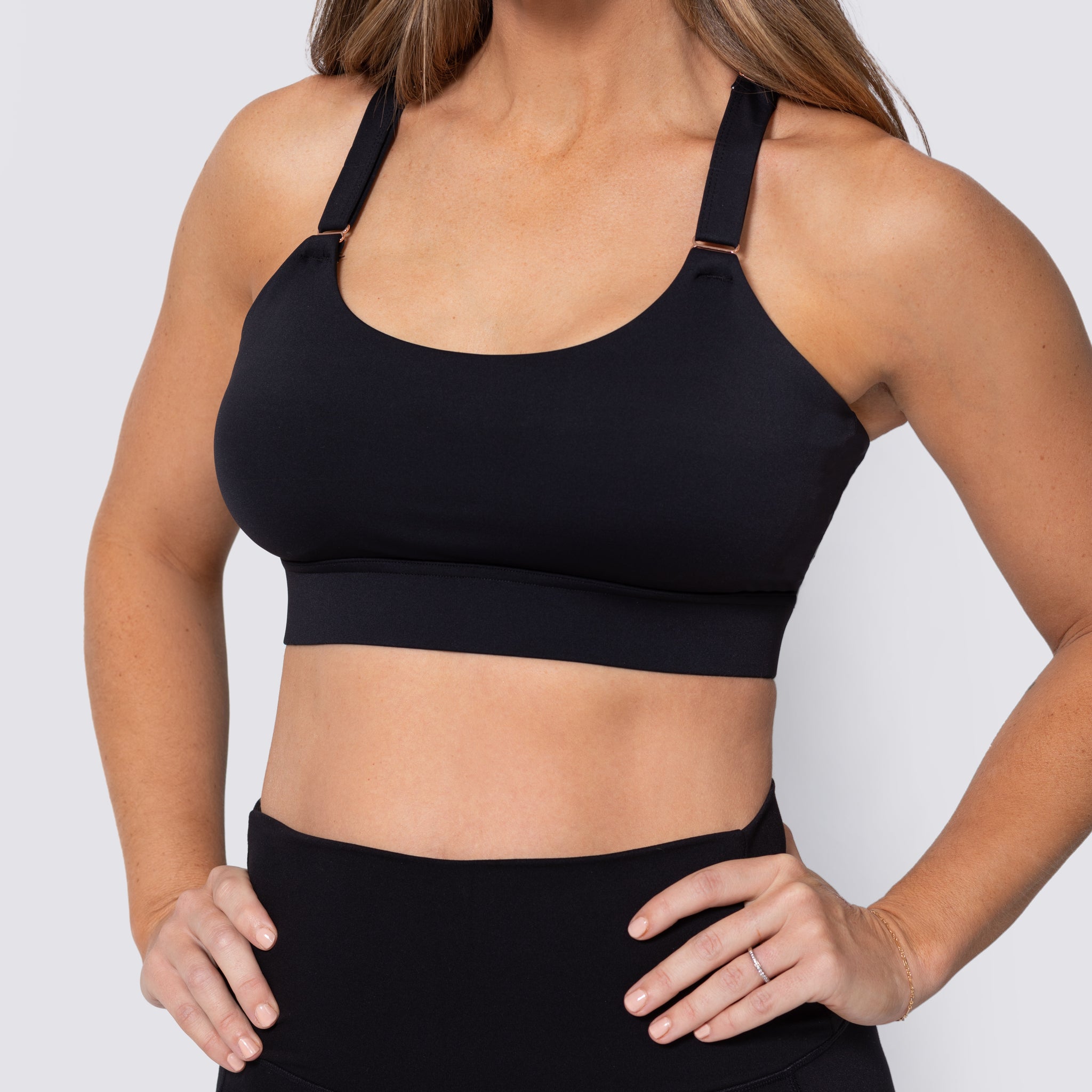 Incline Strappy Sports Bra - Black (Final Sale) – Love and Fit